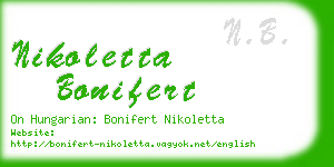 nikoletta bonifert business card